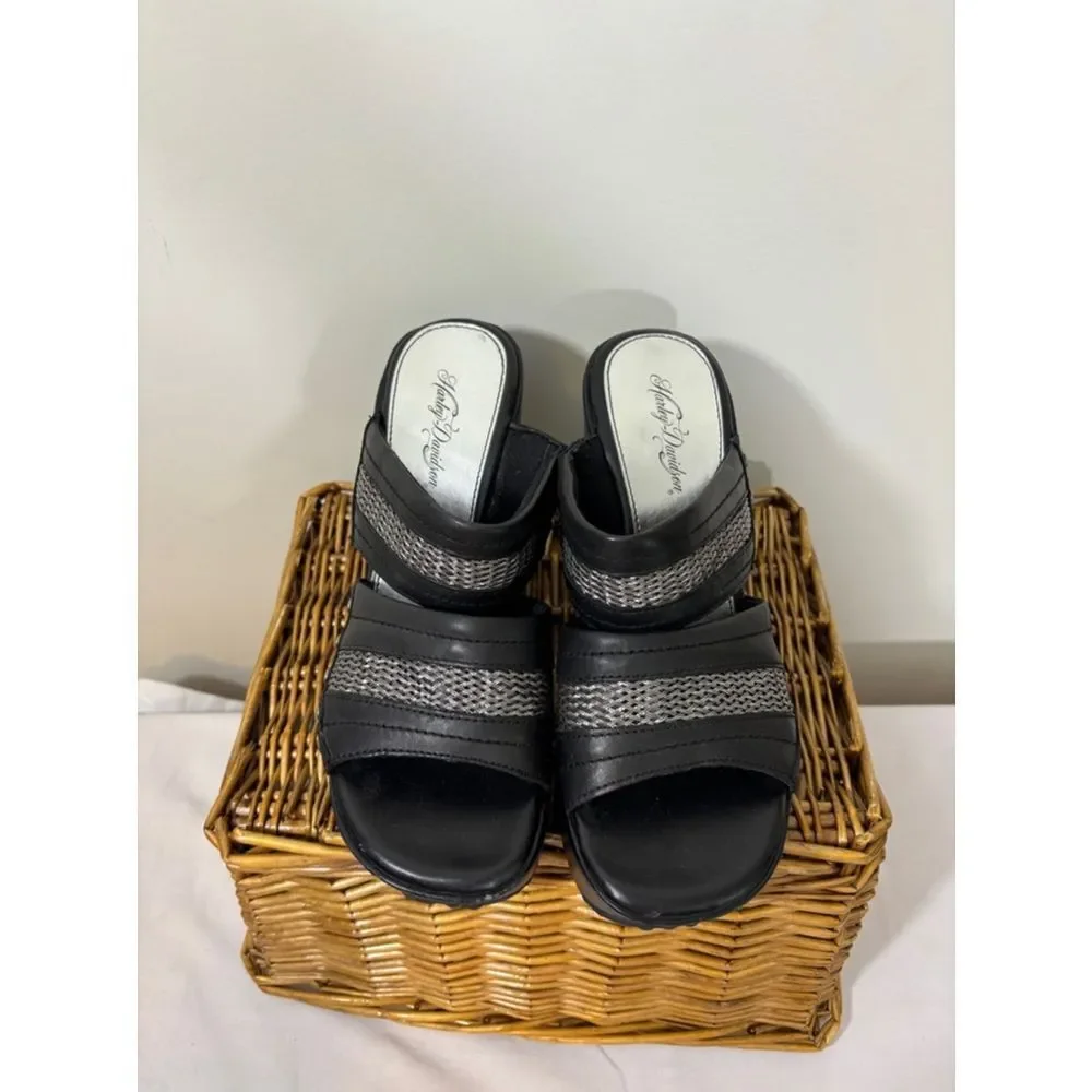 Harley Davidson 4 inch wedge sandals size 6.5